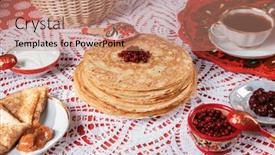  Presentation with festival - Presentation theme consisting of pancakes-with-berries-and-sour background and a coral colored foreground