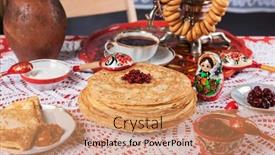  Presentation with festival - Presentation theme featuring pancakes-with-berries-and-sour background and a coral colored foreground