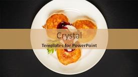  Presentation with berries - Presentation design featuring pancakes-with-berries-sauce background and a yellow colored foreground