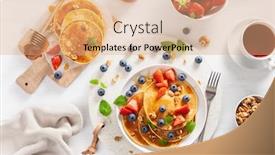  Presentation with blueberry - Colorful presentation enhanced with pancakes-with-blueberry-strawberry-honey backdrop and a coral colored foreground