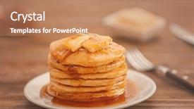  Presentation with peanut butter healthy spread - Amazing presentation having pancakes with butter and maple backdrop and a  colored foreground