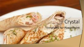  Presentation with morfology of chicken - PPT theme consisting of pancakes with chicken background and a coral colored foreground