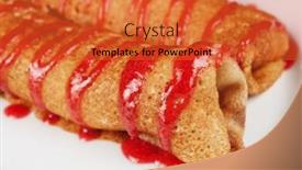  Presentation with syrup - Cool new theme with pancakes with cottage cheese topped with syrup backdrop and a red colored foreground