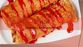  Presentation with cottage industry - Presentation design having pancakes with cottage cheese topped with syrup background and a red colored foreground