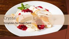  Presentation with jam - Presentation theme featuring pancakes-with-cream-cheese background and a coral colored foreground