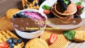  Presentation with breakfast - Presentation design enhanced with pancakes-with-fresh-berries-breakfast background and a red colored foreground