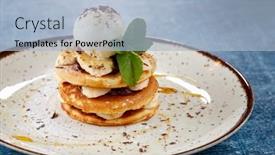  Presentation with ice cream - Slide deck featuring pancakes-with-ice-cream-ball background and a light blue colored foreground