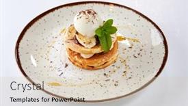  Presentation with ice cream - Amazing slide deck having pancakes-with-ice-cream-ball backdrop and a lemonade colored foreground