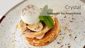  Presentation with ice cream - Slide deck with pancakes-with-ice-cream-ball background and a soft green colored foreground