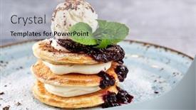  Presentation with ice cream - PPT layouts having pancakes-with-ice-cream background and a light gray colored foreground
