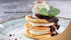  Presentation with ice cream - PPT theme featuring pancakes-with-ice-cream background and a light gray colored foreground