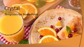  Presentation with an orange sweet potato - Slides featuring pancakes with orange and cranberry background and a gold colored foreground