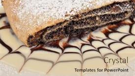  Presentation with poppy - Presentation theme with pancakes with poppy seeds close-up background and a soft green colored foreground