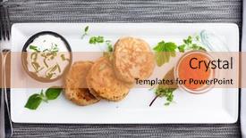  Presentation with caviar - Beautiful slide set featuring pancakes with red caviar and sour cream backdrop and a coral colored foreground