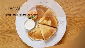  Presentation with salmon - PPT theme having pancakes-with-salmon-and-sour background and a coral colored foreground