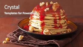  Presentation with strawberry - PPT layouts having pancakes with strawberry jam background and a  colored foreground
