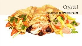  Presentation with history earth globe isolated white - Presentation theme with pancakes with various ingridients isolated background and a yellow colored foreground