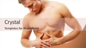  Presentation with pancreas - Cool new presentation theme with pancreas - abdominal pain isolated on white backdrop and a lemonade colored foreground