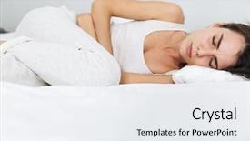  Presentation with pancreas - Beautiful PPT theme featuring pancreas - beautiful young woman in bed backdrop and a sky blue colored foreground