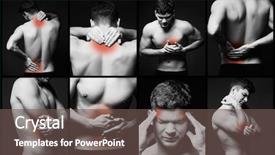  Presentation with facial pain medical man - Audience pleasing presentation design consisting of pancreas - collage of young man suffering backdrop and a gray colored foreground