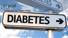  Presentation with pancreas - Beautiful slide set featuring pancreas - diabetes direction sign on sky backdrop and a teal colored foreground