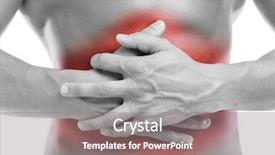  Presentation with stomach - Presentation consisting of pancreas - man with stomach pain touching background and a gray colored foreground