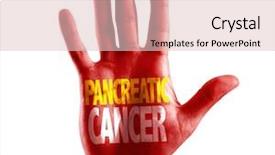  Presentation with pancreas - Beautiful PPT theme featuring pancreas - pancreatic cancer written on hand backdrop and a lemonade colored foreground