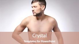  Presentation with facial pain medical man - Audience pleasing theme consisting of pancreas - young man with stomach pain backdrop and a coral colored foreground