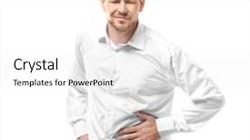  Presentation with stomach - Amazing slide set having pancreas - young man with stomach pain backdrop and a white colored foreground