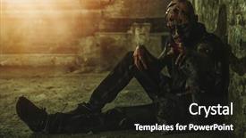  Presentation with scary halloween - Slide deck consisting of pandemic - creepy scary zombie sitting background and a wine colored foreground