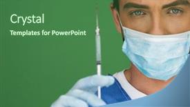  Presentation with surgical nurse - Presentation theme having pandemic - doctor or male nurse wearing background and a ocean colored foreground