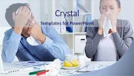  Presentation with partners - PPT theme with pandemic - image of sick business partners background and a lemonade colored foreground