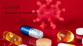  Presentation with medical virus - Slides consisting of pandemic-medical-health-virus-background background and a crimson colored foreground