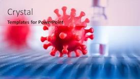  Presentation with medical virus - PPT layouts consisting of pandemic-medical-health-virus-background background and a coral colored foreground