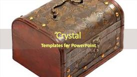  Presentation with chest - Beautiful theme featuring pandoras box - old chest isolated on white backdrop and a tawny brown colored foreground