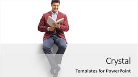  Presentation with reading - Presentation theme consisting of panel and reading a book background and a white colored foreground