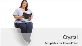  Presentation with reading - Audience pleasing PPT theme consisting of panel and reading a book backdrop and a white colored foreground