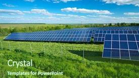  Presentation with energy source - Presentation theme having panel detail abstract - renewable energy background and a forest green colored foreground