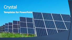  Presentation with solar panel - Colorful PPT theme enhanced with panel detail abstract - renewable energy backdrop and a teal colored foreground