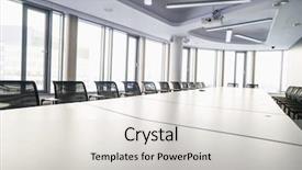  Presentation with board meeting - PPT theme with panel discussion - business meeting room or board background and a light gray colored foreground