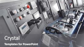  Presentation with control panel - Audience pleasing slide deck consisting of panel in captain's bridge backdrop and a gray colored foreground