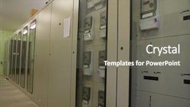  Presentation with high voltage station - Cool new PPT theme with panel line for high voltage backdrop and a gray colored foreground