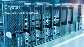  Presentation with data center - Colorful theme enhanced with panel-modern-servers backdrop and a ocean colored foreground