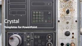  Presentation with control panel - PPT theme consisting of panel of a old machine background and a dark gray colored foreground