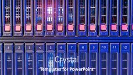  Presentation with data center - Colorful slide deck enhanced with panel-of-modern-servers backdrop and a ocean colored foreground