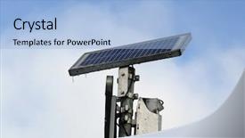  Presentation with solar light - Slides consisting of panel powering street traffic light background and a light blue colored foreground