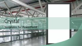  Presentation with digital - Colorful PPT theme enhanced with digital media blank white screen backdrop and a seafoam green colored foreground