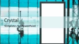  Presentation with gallery - PPT theme having digital media blank white screen background and a cyan colored foreground