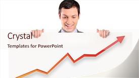  Presentation with growing micro greens isolated - Colorful PPT layouts enhanced with panel with a growth graph backdrop and a sky blue colored foreground