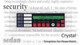  Presentation with security - Slide set with panel with a security theme background and a  colored foreground